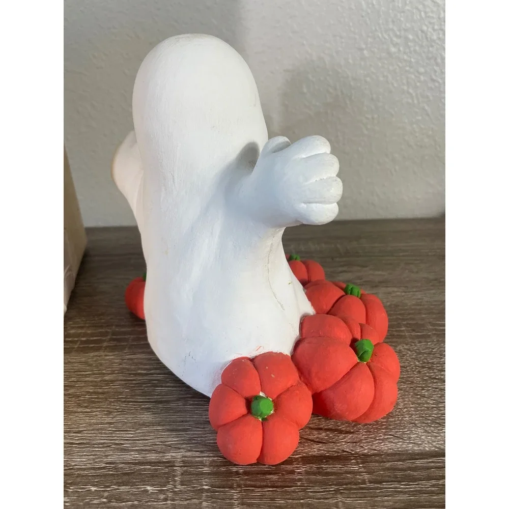 Vintage California Creations Ghost Pumpkin Patch Light Up Halloween Ceramic